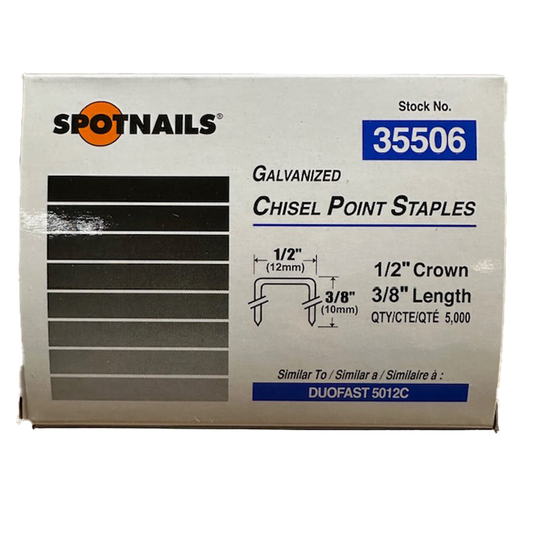 DUO-FAST WIDE CROWN STAPLES 5000 SERIES 1/2" CROWN (5,000 BOX)