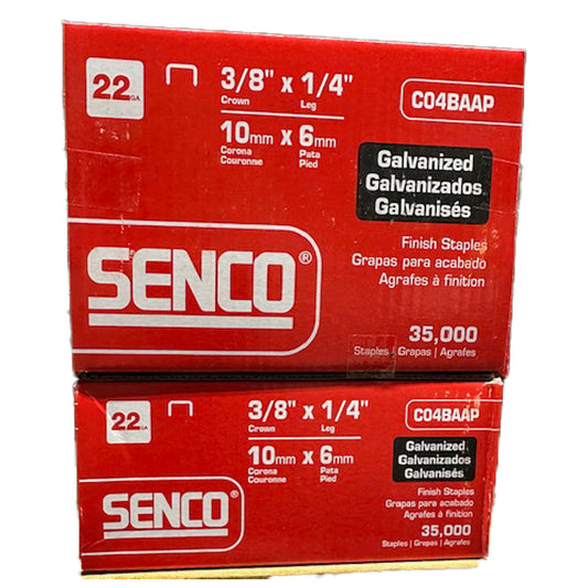 SENCO STAPLES-C SERIES 3/8" CROWN/ FINE WIRE 22-GAUGE