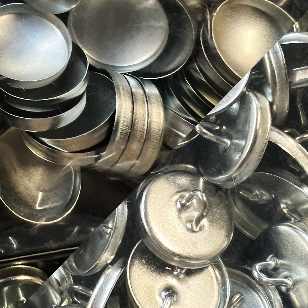 BUTTON MOLDS WIRE EYE SHELLS & BACKS (STYLE NO. 44 EYE LOOP)