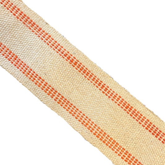 JUTE WEBBING 3-1/2" WIDE 11 LB. RED STRIPE