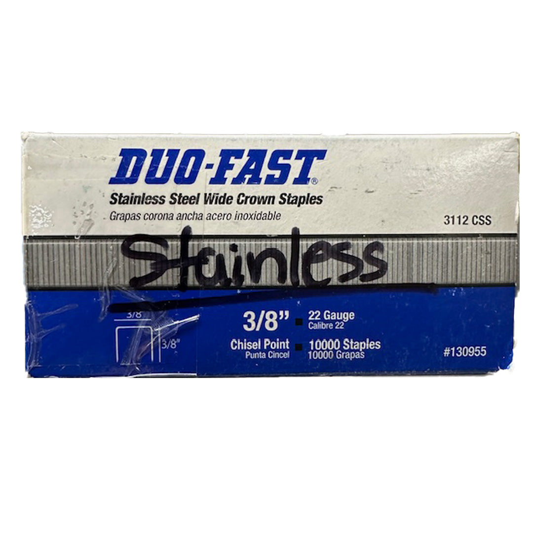 DUO-FAST STAPLES-3100 SERIES 3/8" CROWN 22 GAUGE (10,000 BOX)