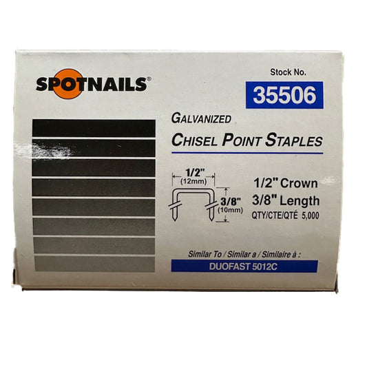 DUO-FAST WIDE CROWN STAPLES 5000 SERIES 1/2" CROWN (5,000 BOX)
